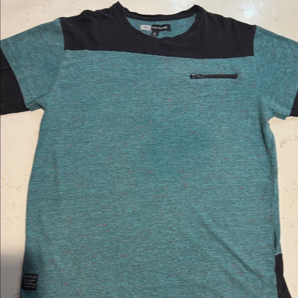 MC Sqaur3d Teal and Black Short Sleeve T-Shirt 90s Retro